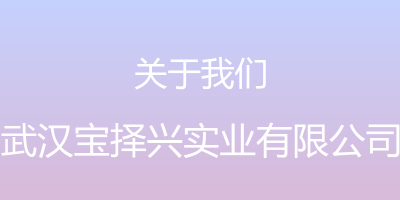 关于我们 - 武汉宝择兴实业有限公司